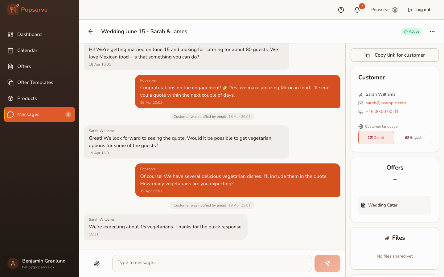 Conversation view from the business side